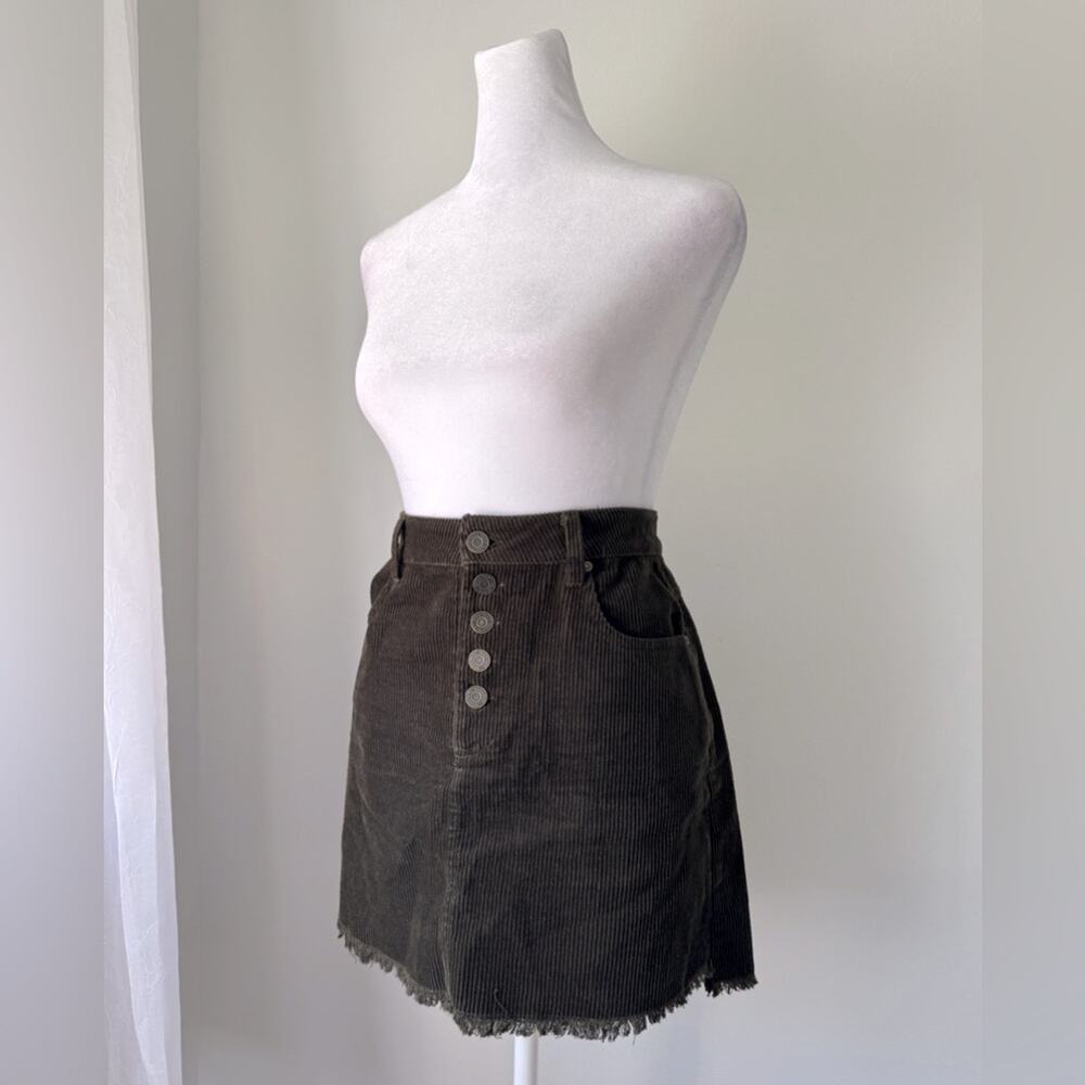Indigo Rein Dark Brown Corduroy Mini Skirt